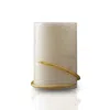 Marleth Gold / White White Marble Vase With Brass Snake Detail – Refined Statement Piece