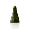 Marleth Green Cone-shaped Glass Decanter With Brass Sphere Details