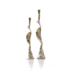 Marleth Handmade Silver Brass Spiral Candle Holders, Set Of Two