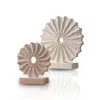 Marleth Handmade White Travertine Contemporary Sculptures, Set Of Two