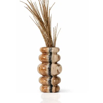 Marleth Honey Onyx Sculptural Vase In Black