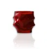 Marleth Large Handblown Glass Candle Holder – Red Wave Form
