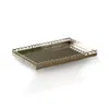 Marleth Large Silver Brass Tray With Castle-inspired Edge