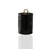 Marleth Marble Bathroom & Vanity Waste Bin – Black With Brass Wreath Handle