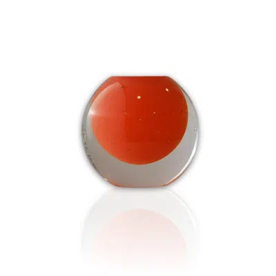 Marleth Murano Colored Glass Sphere Sculpture – Tangerine Core In Red