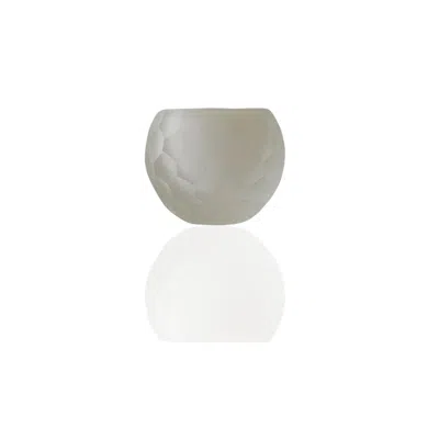 Marleth Murano Colored Glass Sphere Vase With Honeycomb Detail – Frosted White