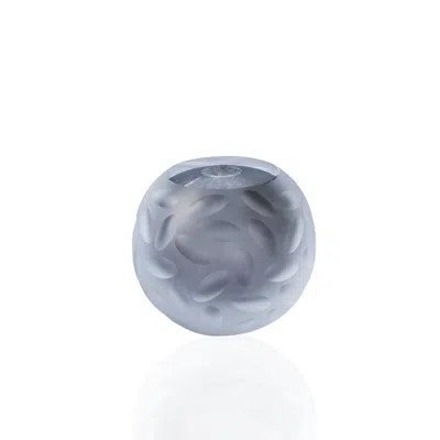 Marleth Murano-style Frosted Glass Sphere With Almond Relief Texture In Soft Blue Finish