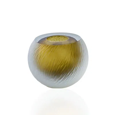 Marleth Murano-style Frosted Golden Glass Sphere