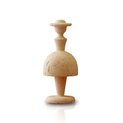 Marleth Neutrals Female Silhouette Travertine Sculpture, Beige Stone
