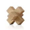Marleth Neutrals Geometric Travertine Sculpture, Natural Beige Shape