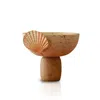 Marleth Neutrals Handmade Travertine Decorative Bowl Beige Stone & Coral Shell Accent