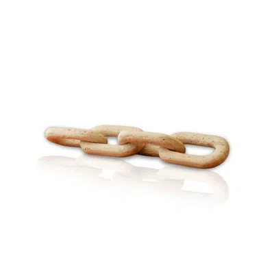 Marleth Neutrals Handmade Travertine Decorative Chain, Beige Stone & Interlocking Oval Links
