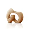 Marleth Neutrals Handmade Travertine Sculpture, Beige & Abstract Wave Form