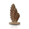 Marleth Neutrals Handmade Travertine Wing Sculpture – Natural Stone Accent For Elevated Interiors