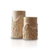 Marleth Neutrals Natural Travertine Vase Set Of Two – Sculpted Stone Vessels