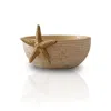 Marleth Neutrals Textured Stone Bowl With Brass Starfish Detail