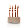 Marleth Neutrals Travertine Block Candle Holder For Four Taper Candles