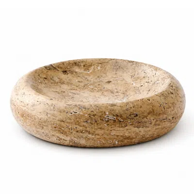 Marleth Neutrals Travertine Catchall Dish In Brown/white