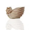 Marleth Neutrals / White Hand-carved Marble Nautilus Sculpture – Cream Organic Coastal Decor