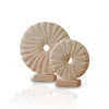 Marleth Neutrals / White Two Pieces Textured Sandstone Disc Sculpture Set