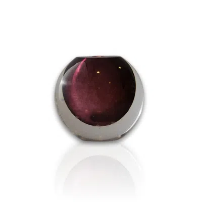 Marleth Pink / Purple Murano Colored Glass Sphere Sculpture – Deep Plum In Multi