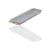 Marleth Rectangular White Marble Tray With Gold Square Handles In White