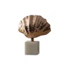 Marleth Rose Gold Bronze Shell Sculpture With White Marble Base