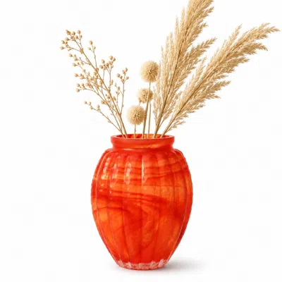 Marleth Sandblasted Orange Pumpkin Vase