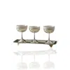 Marleth Set Of Three Silver Dessert Bowls With Tray