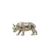Marleth Silver Brass Rhino Sculpture – Bold & Contemporary Decor In Silver