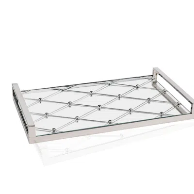 Marleth Silver Glass Lattice Tray