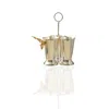 Marleth Silver Triple Cup Cutlery Holder With Gold Deer Detail