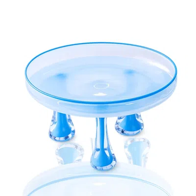 Marleth Sky Blue Footed Glass Cake Stand