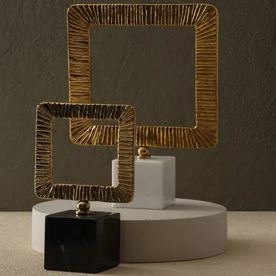 Marleth Square Decor - Medium Size In Gold;white;black