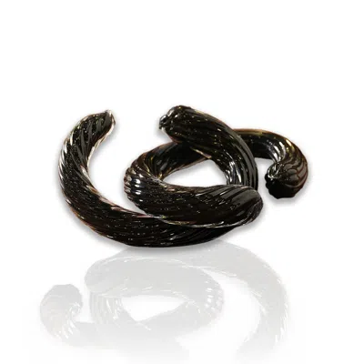 Marleth Twisted Murano Glass Chain Sculpture – Black Finish