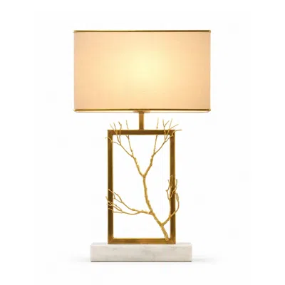 Marleth White Branch Motif Table Lamp — Beige