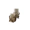 Marleth White / Brown Set Of Two Antler Marble Vase – White & Gold Detail