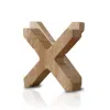 Marleth White Handmade Travertine Cross Sculpture Set, Natural Beige Stone Decor