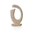 Marleth White Helix  Travertine Sculpture, Textured Form