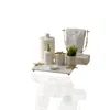 Marleth White Luxury Marble Bathroom Set With Towel Holder And Tissue Box & Six-piece Set With Gold Accents