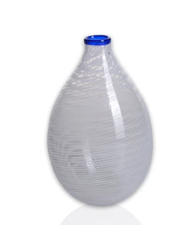 Marleth White Merletto Bianco Hand-blown Glass Vase