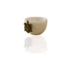 Marleth White Porcelain Snack Bowl With Bronze Turtle Accent