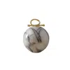 Marleth Women's Gold / White White Marble Brass Sphere Trinket Box