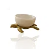Marleth Women's Gold / White White Marble Mini Bowl With Brass Turtle Base