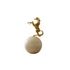 Marleth Women's Gold / White White Marble Trinket Box With Gold Rearing Horse Lid