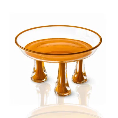 Marleth Yellow Amber Footed Glass Cake Stand