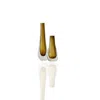 Marleth Yellow / Orange Set Of Two Murano Colored Glass Vases – Golden Teardrop Core