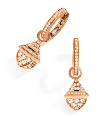 Marli New York Mini Rose Gold And Diamond Cleo Rev Drop Earrings