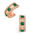 Marli New York Mini Rose Gold, Diamond And Agate Life Hoop Earrings In Rose Gold