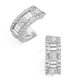 Marli New York Mini White Gold And Diamond Life Hoop Earrings In White